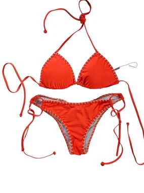 Women's Orange Tie-Side Bikini Set